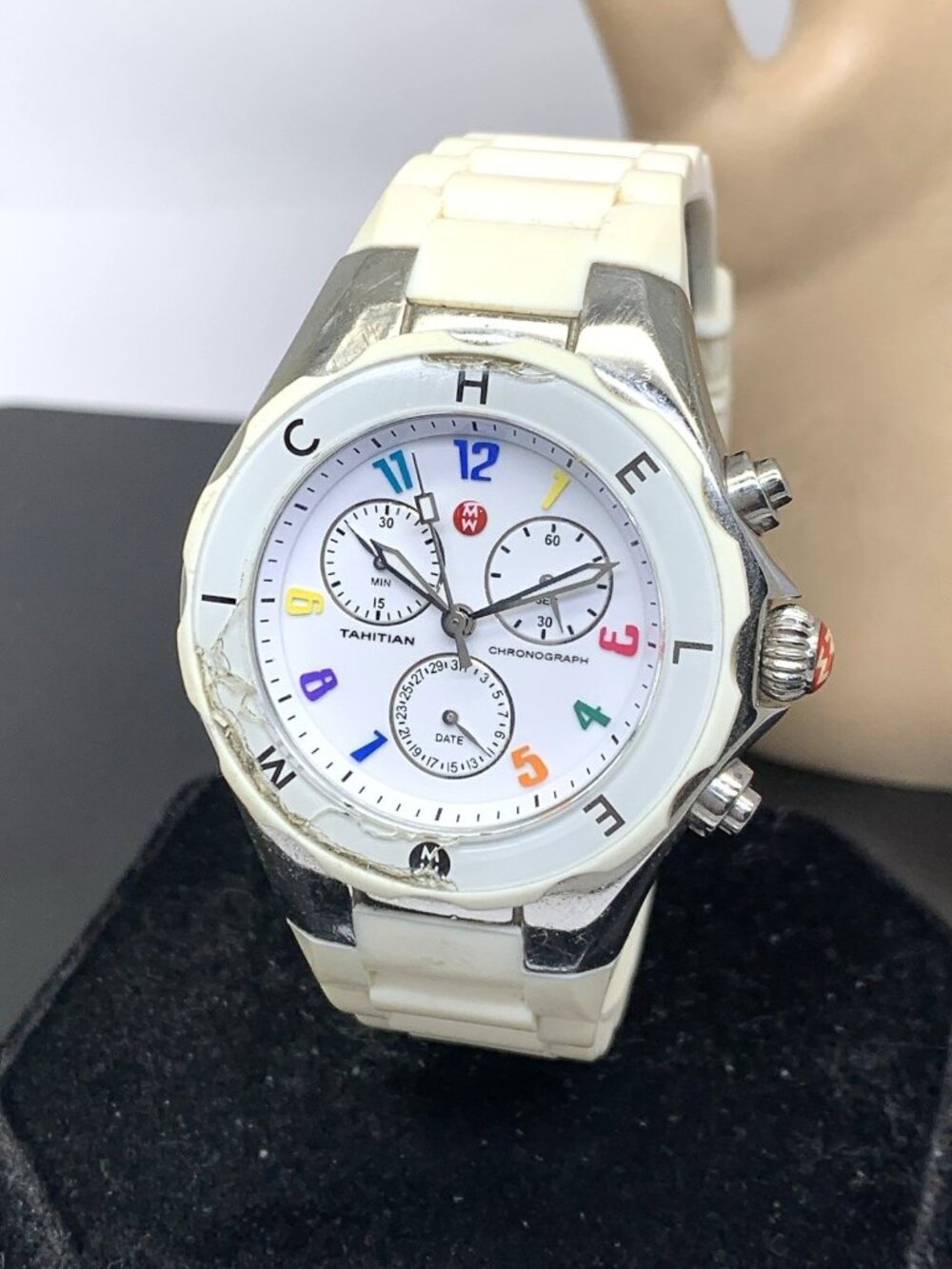 Michele Women's Watch MWW12F000013 Tahitian Jellybean Chronograph Quartz USED